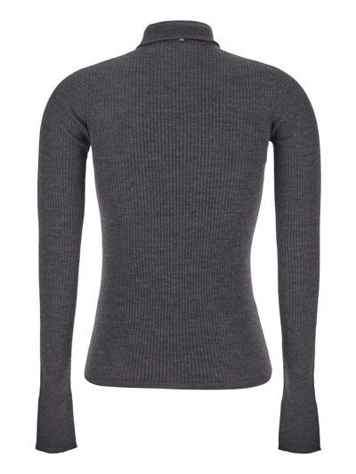 Shop Sportmax Flavia High-neck Sweater In Grey