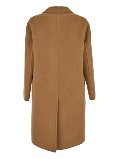 Shop Lardini Felted Coat In Brown