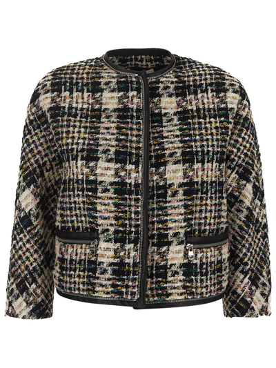 Shop Alexander Mcqueen Hybrid Tweed Cocoon Jacket In Multicolor