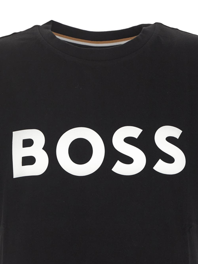 Shop Hugo Boss Logo Print T-shirt In Black