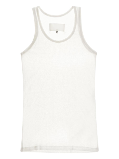 Shop Maison Margiela Ribbed Tank Top In White