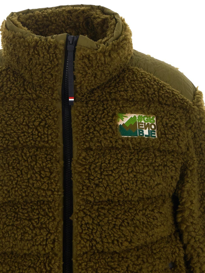 Shop Moncler Teddy Down Jacket In Green