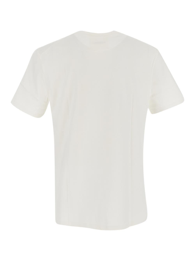 Jil Sander Men White Crewneck T-shirt With Logo Lettering On The Front In Cotton Man In White