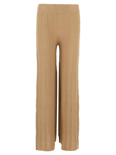 Shop Remain Knit Straight Pants In Beige