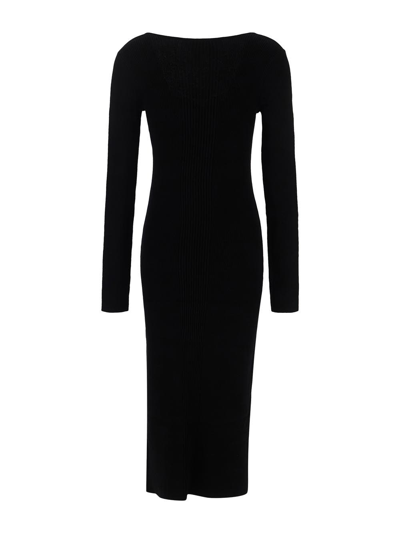 Shop Remain Dense Curved Neck Dress In Black