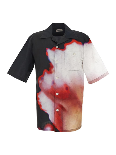 Shop Alexander Mcqueen Solarised Flower Hawaiian Shirt In Multicolor