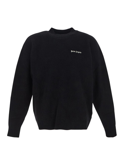 Shop Palm Angels Basic Logo Sweater In Black