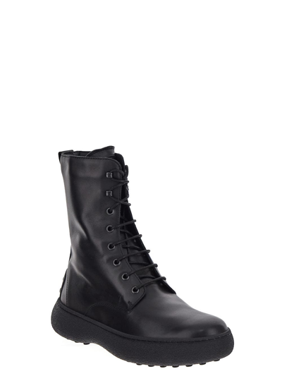 Shop Tod's W. G. Lace-up Ankle Boots In Black