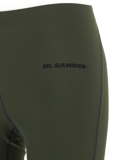 Shop Jil Sander Logo Leggings In Green