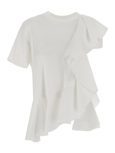 Shop Alexander Mcqueen Asymmetric T-shirt In White