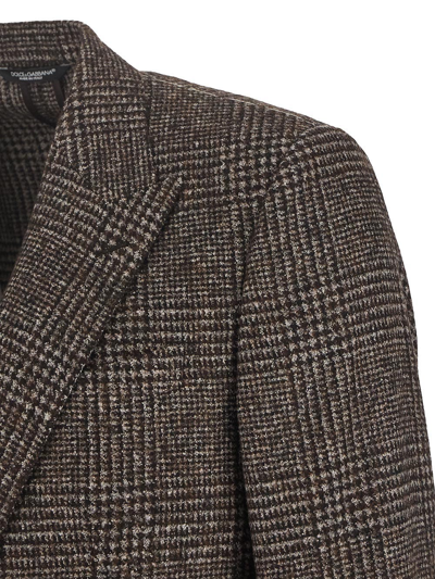 Shop Dolce & Gabbana Single-breasted Felted Jacket In Brown