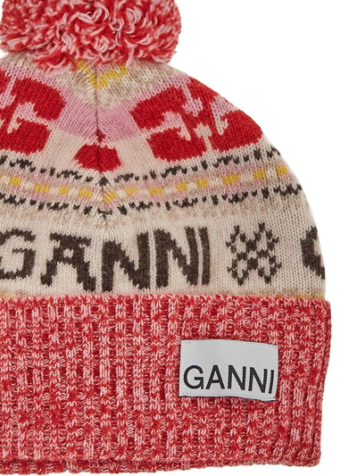 Shop Ganni Intarsia Beanie Hat
