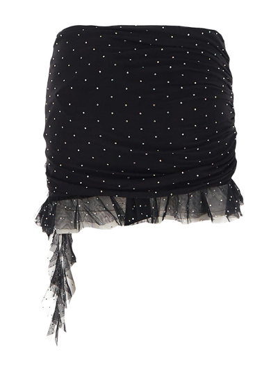 Shop Rotate Birger Christensen Mesh Mini Frill Skirt In Black