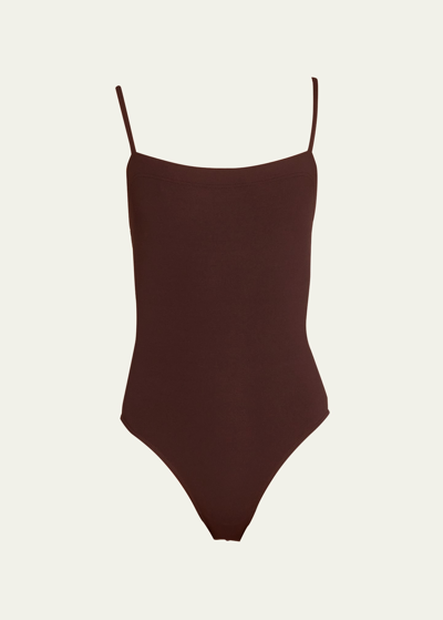Shop Eres Aquarelle One-piece Swimsuit With Thin Straps In Tonka 23e