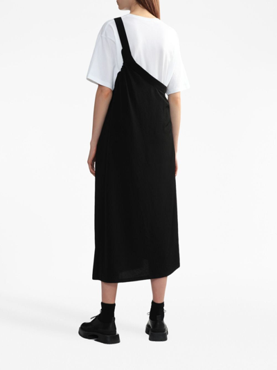 Shop Y's Asymmetric Sleeveless Midi Dress In Black