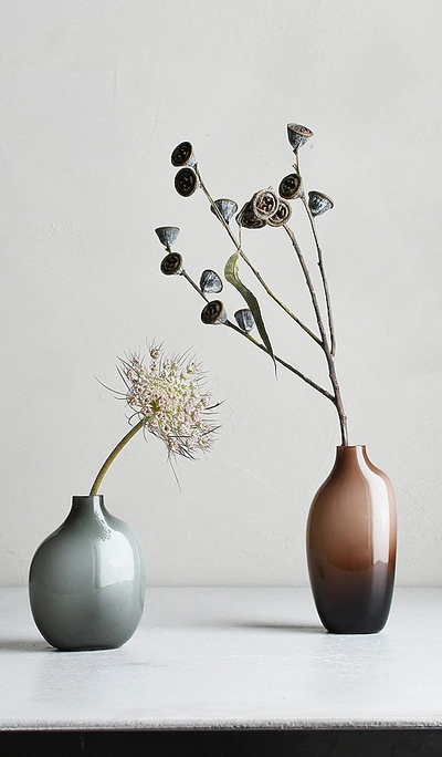 Shop Kinto Sacco Vase Glass 03 In Brown