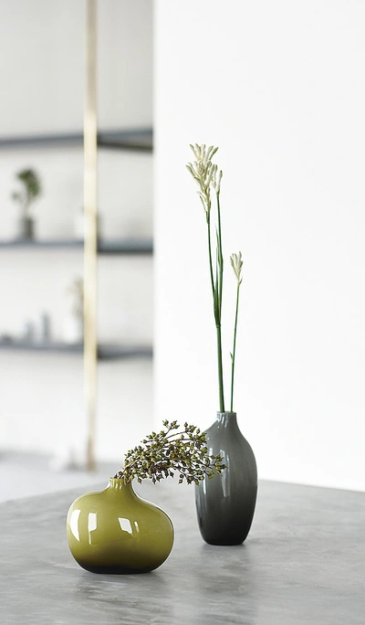 Shop Kinto Sacco Vase Glass 01 In Green