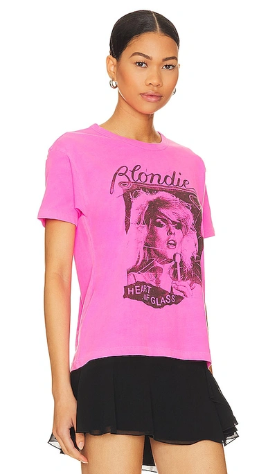 Daydreamer Blondie Heart Of Glass Flyer Ringer Tee In Sugar Plum