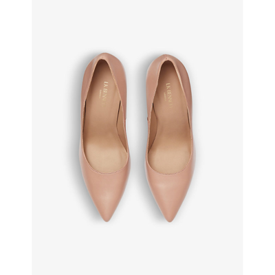 Shop Lk Bennett Fern Pointed-toe Leather Heeled Courts In Pin-rose