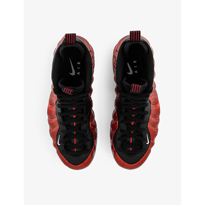 Shop Nike Men's Varsiy Red White Black Air Foamposite One Leather And Synthetic Low-top Trainers