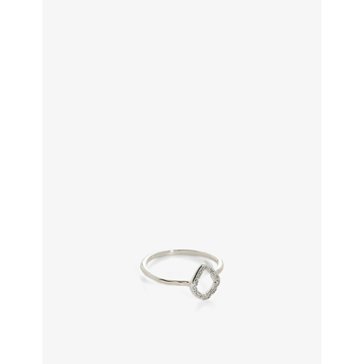 Monica Vinader Womens Sterling Silver Riva Mini Kite Sterling-silver And 0.025 Diamond Stacking Ring In Silver