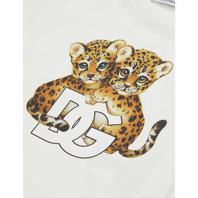 Shop Dolce & Gabbana Bianco Graphic-print Cotton-jersey T-shirt 9-30 Months