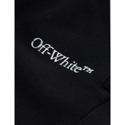 Shop Off-white C/o Virgil Abloh Boys Black Whit Kids Logo-print Tapered-leg Cotton-jersey Jogging Bottoms