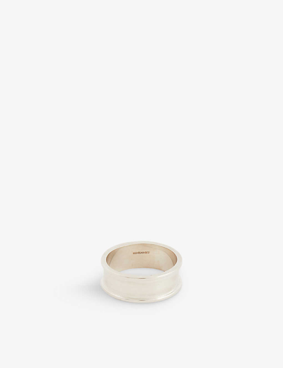 Serge Denimes Mens Silver Embossed-edge Oxidised-finish Sterling-silver Band Ring In Silver