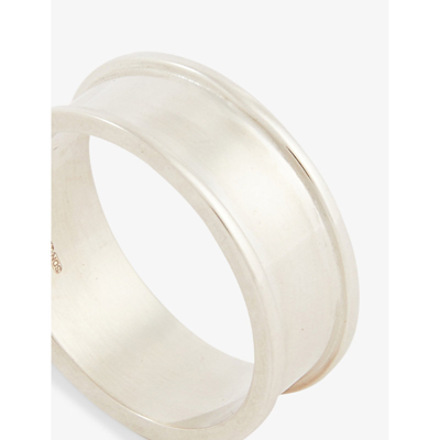 Serge Denimes Mens Silver Embossed-edge Oxidised-finish Sterling-silver Band Ring In Silver