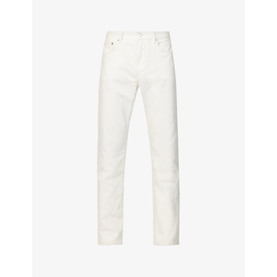 Shop Jeanerica Men's Natural White Tapered-leg Mid-rise Organic Stretch-denim Jeans