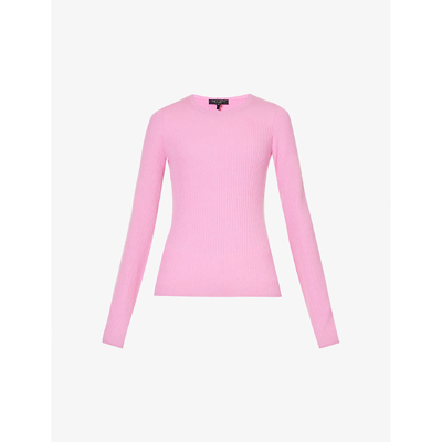 Shop Rag & Bone Audrina Brushed-texture Wool-blend Knitted Top In Fuchsia