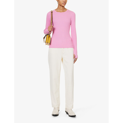 Shop Rag & Bone Audrina Brushed-texture Wool-blend Knitted Top In Fuchsia