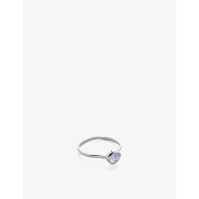 Shop Monica Vinader Women's Sterling Silver Siren Small Sterling-silver And Kyanite Stacking Ring