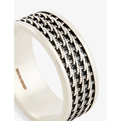 Serge Denimes Kusari Geometric-pattern Sterling-silver Ring In Silver