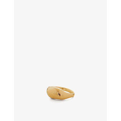 Monica Vinader Womens Yellow Gold Deia 18ct Gold-plated Vermeil Silver Ring In Yellow Gold