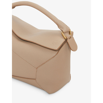 Shop Loewe Womens Sand Puzzle Leather Shoulder Bag