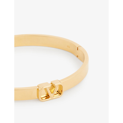 Shop Valentino Garavani Womens Oro 18 Vlogo Mini 18ct Yellow Gold-plated Metal Bracelet