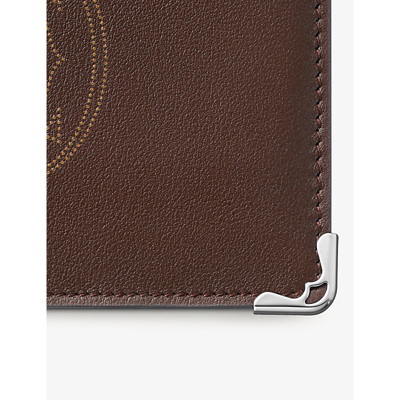 Shop Cartier Must De  Leather Wallet In Brown