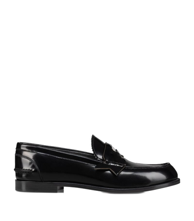 Shop Christian Louboutin Penny Donna Leather Loafers In Black