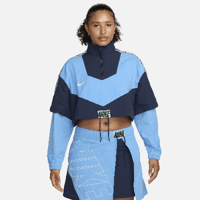 Shop Nike Women's  Sportswear X  United Oversized Woven Track Jacket In Blue