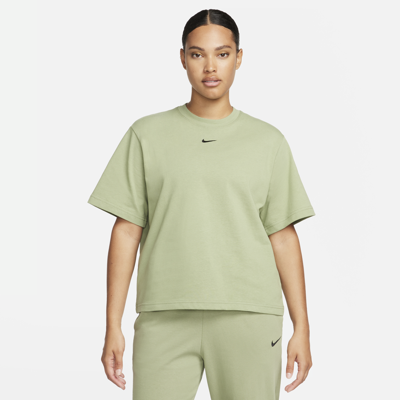 Shop Nike Women's  Sportswear Essentials Boxy T-shirt In Green