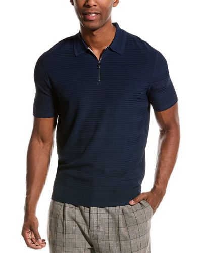 Shop Ted Baker Stree Textured Polo Shirt In Blue