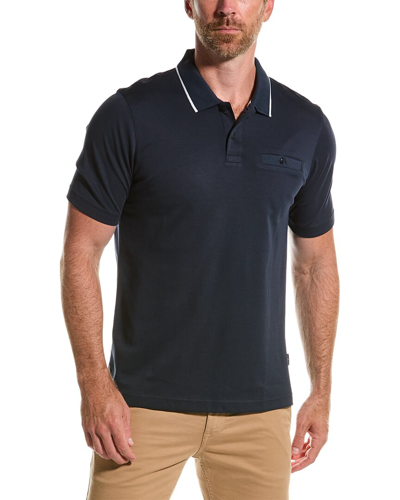 Shop Ted Baker Galton Slub Polo Shirt In Blue