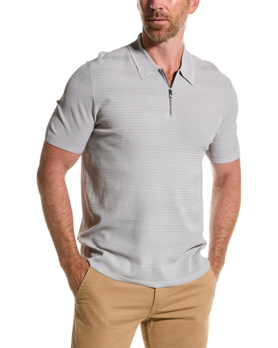 Shop Ted Baker Stree Textured Polo Shirt In Grey