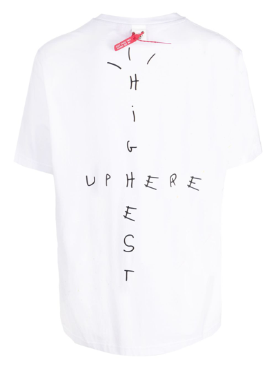Shop Mostly Heard Rarely Seen 8-bit Highest Up Here Cotton T-shirt In White