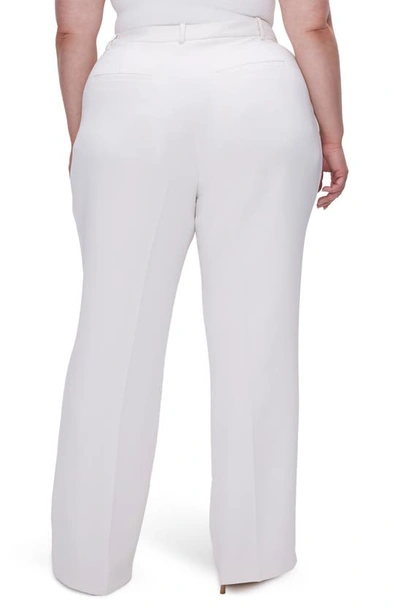 Good American Luxe Suiting Column Wide Leg Trousers In Ivory001