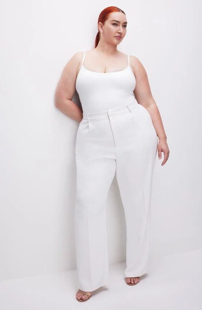 Good American Luxe Suiting Column Wide Leg Trousers In Ivory001