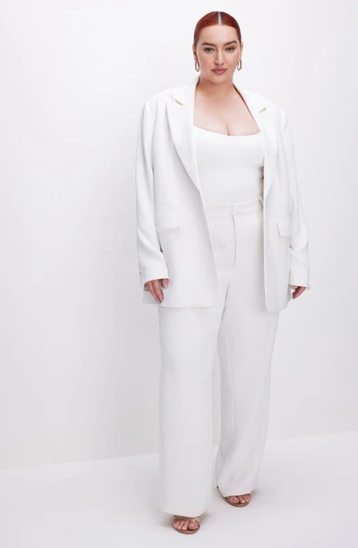 Good American Luxe Suiting Column Wide Leg Trousers In Ivory001