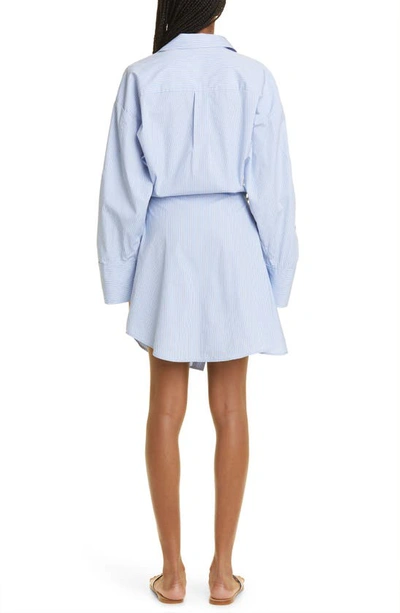 Shop A.l.c Rachel Long Sleeve Shirtdress In Chelsea Blue/ White