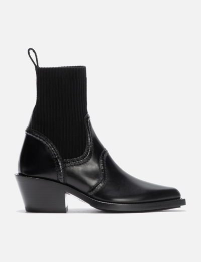 Shop Chloé Nellie Texan Ankle Boots In Black